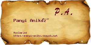 Panyi Anikó névjegykártya
